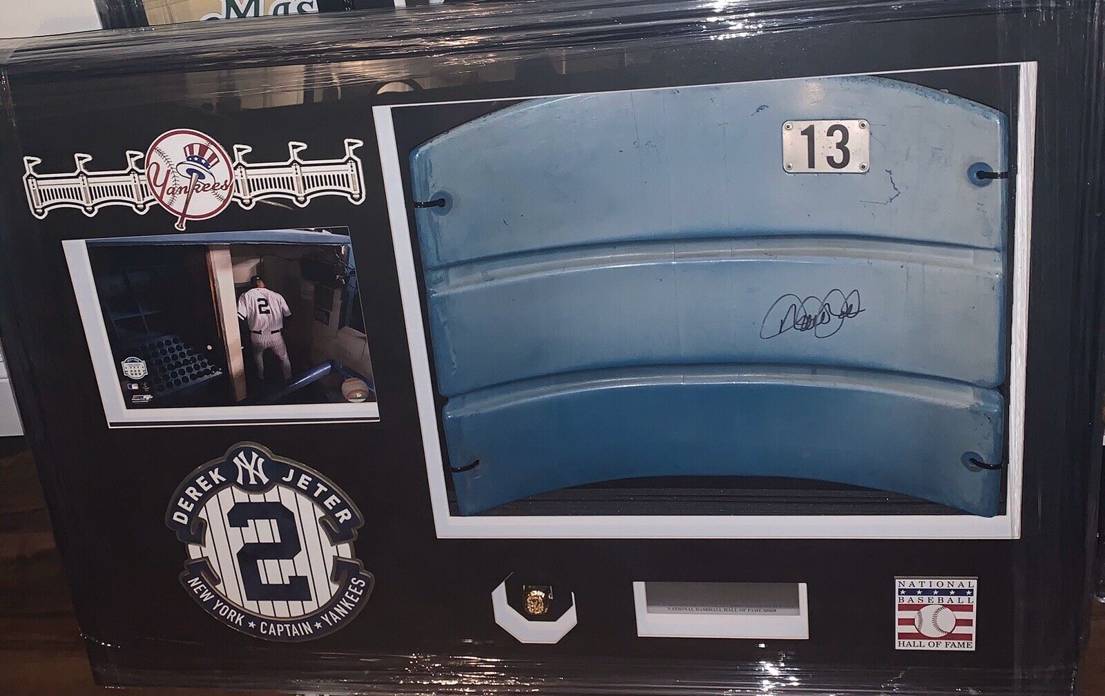 Derek Jeter Autographed  Original Yankee Stadium Seat Steiner, MLB, Jsa Framed