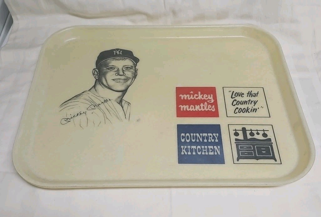 Vintage Original Mickey Mantle Country Cookin SERVING TRAY RAREST The GRAIL Vintage Original Mickey Mantle Country Cookin SERVING TRAY RAREST The GRAIL
