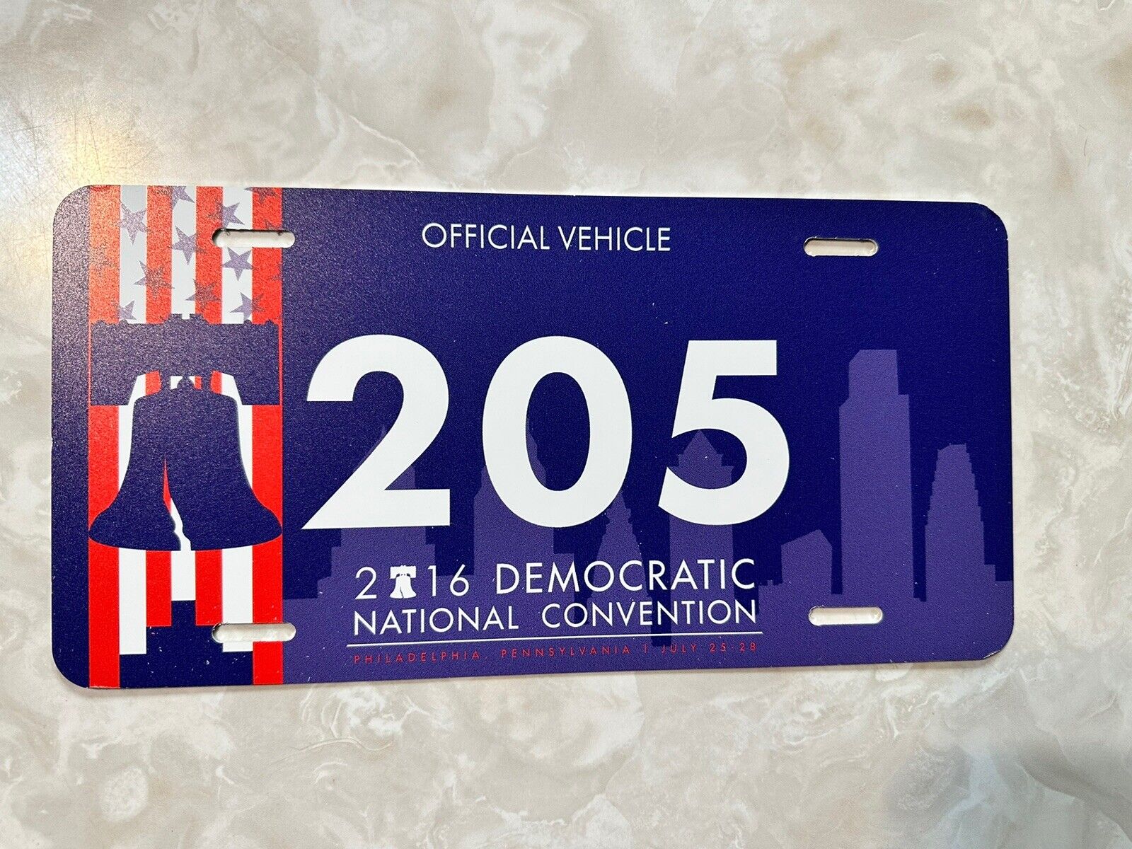 2016 DEMOCRATIC NATIONAL CONVENTION Philadelphia Pennsylvania LICENSE PLATE VTG