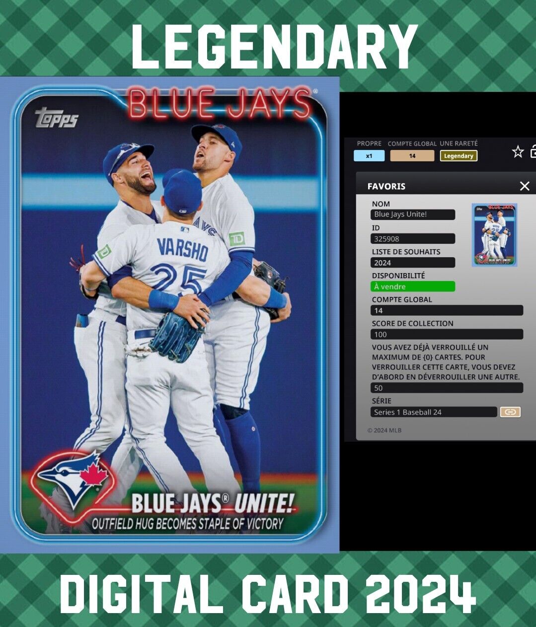 Topps Colorful Legendary Blue Jays Unite Flash Pack Father Day 2024 Digital Card