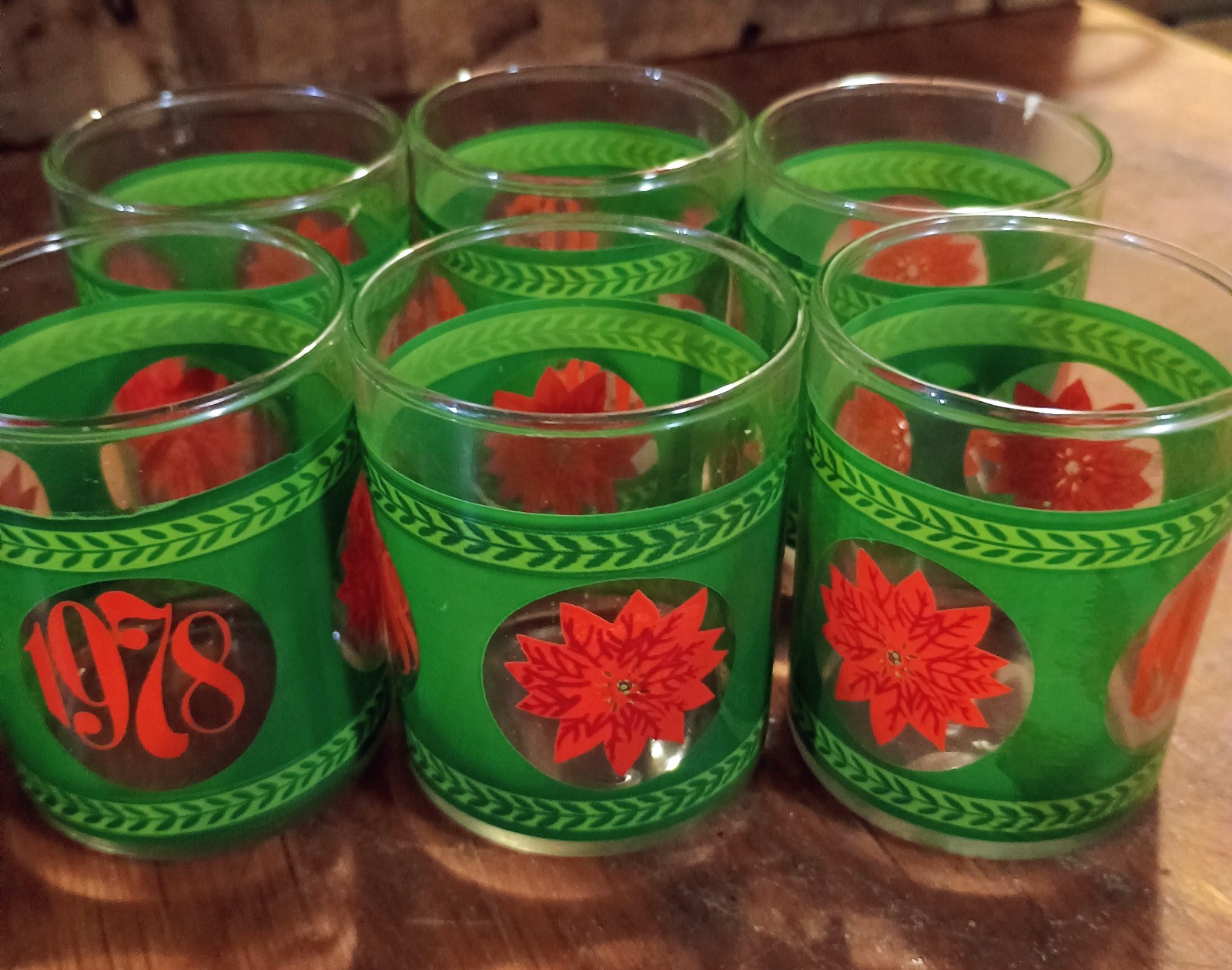 Vintage 1970's Christmas Poinsettia Votive Candle Holder Dated 1978 Lot Of 6 Vintage 1970's Christmas Poinsettia Votive Candle Holder Dated 1978 Lot Of 6