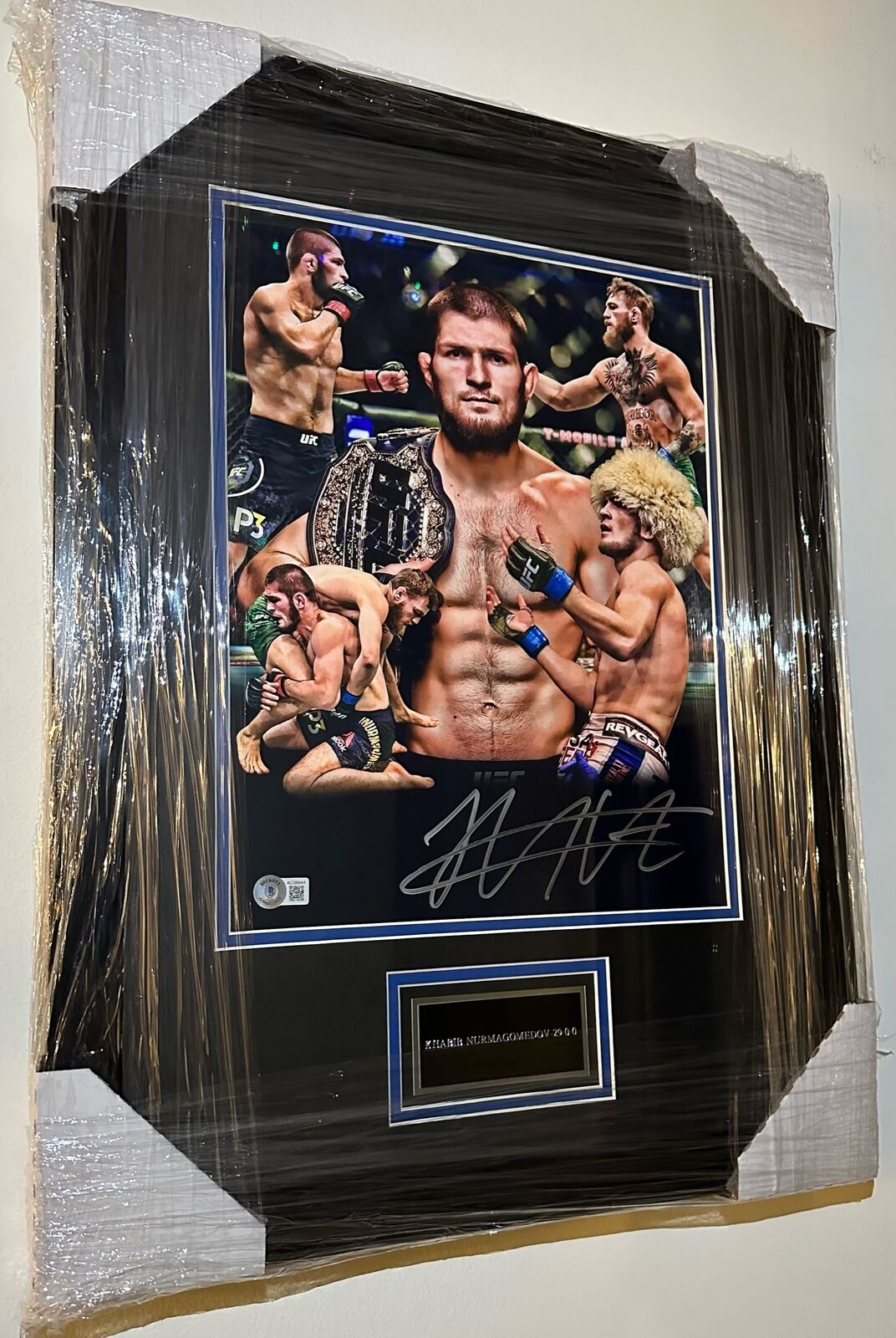 Khabib Nurmagomedov Autographed Framed Photograph Authenticated By Beckett