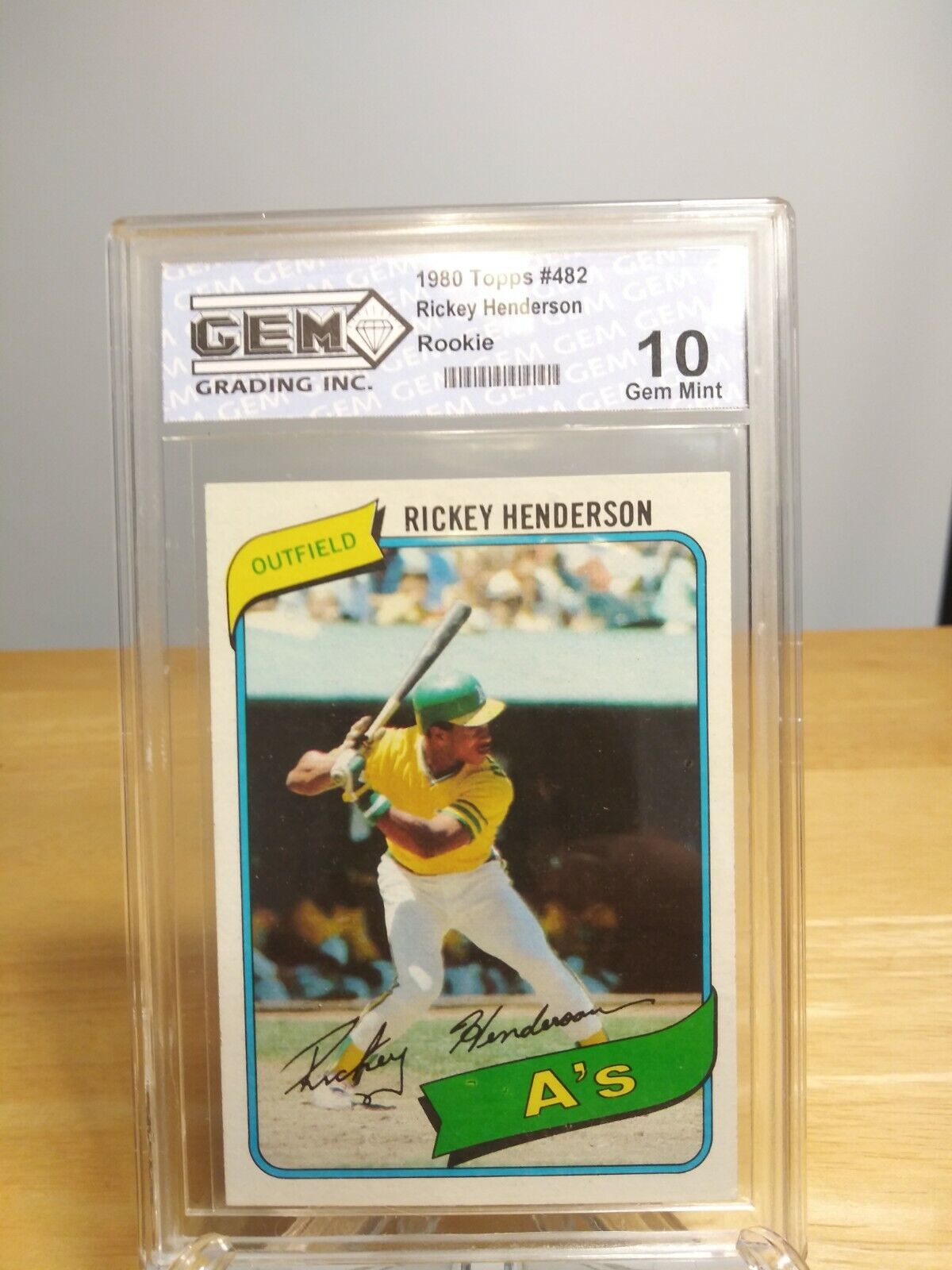 RICKEY HENDERSON RC 1980 TOPPS #482 ROOKIE OAKLAND A\'S GEM MINT 10