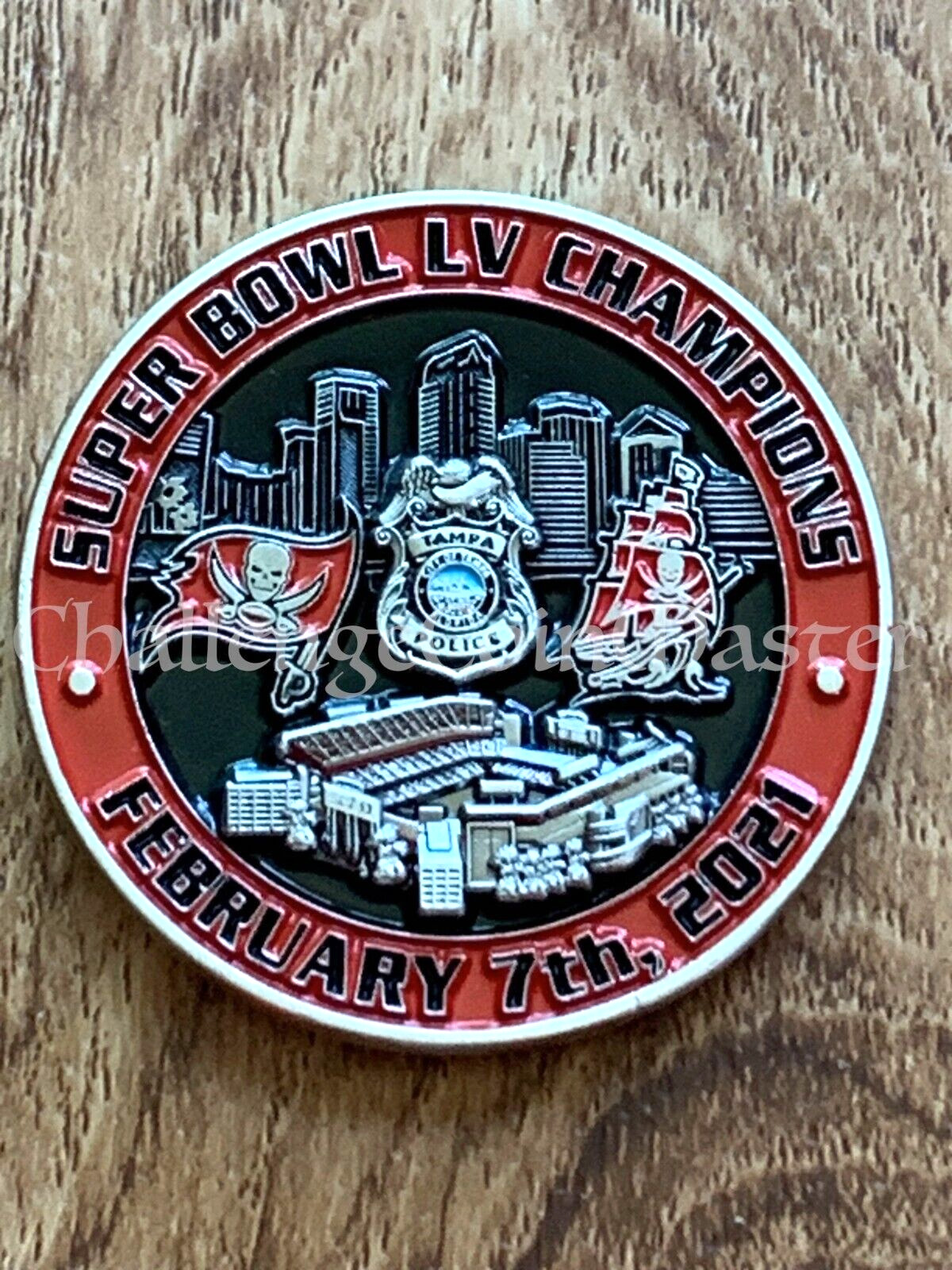 E83 Tampa Bay Buccaneers Super Bowl LV 55 NFL Champions Police Challenge Coin