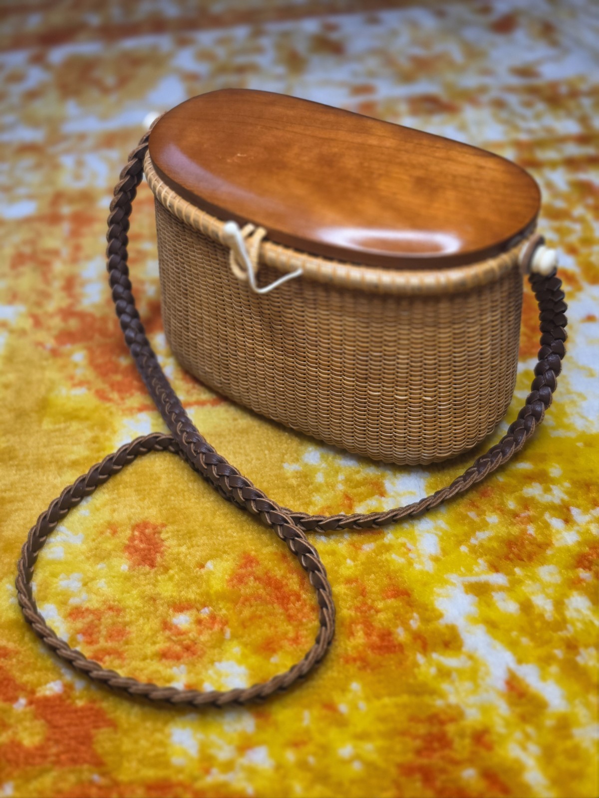 Authentic Vintage Basketville Nantucket-Style Creel Basket Purse