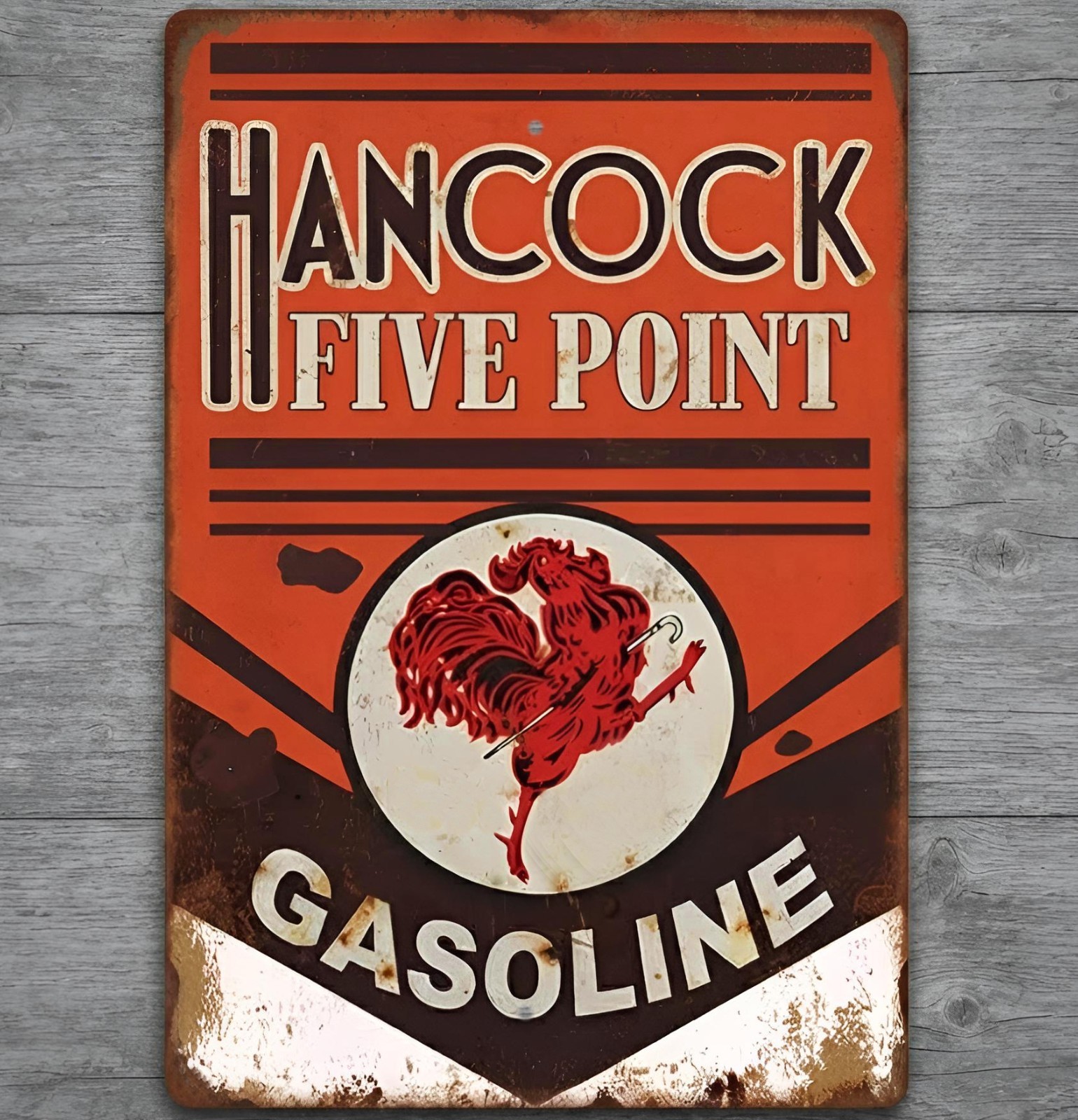 Hancock Five Point Gasoline 18 x 12 Retro Novelty Metal Sign Made In USA New Hancock Five Point Gasoline 18 x 12 Retro Novelty Metal Sign Made In USA New