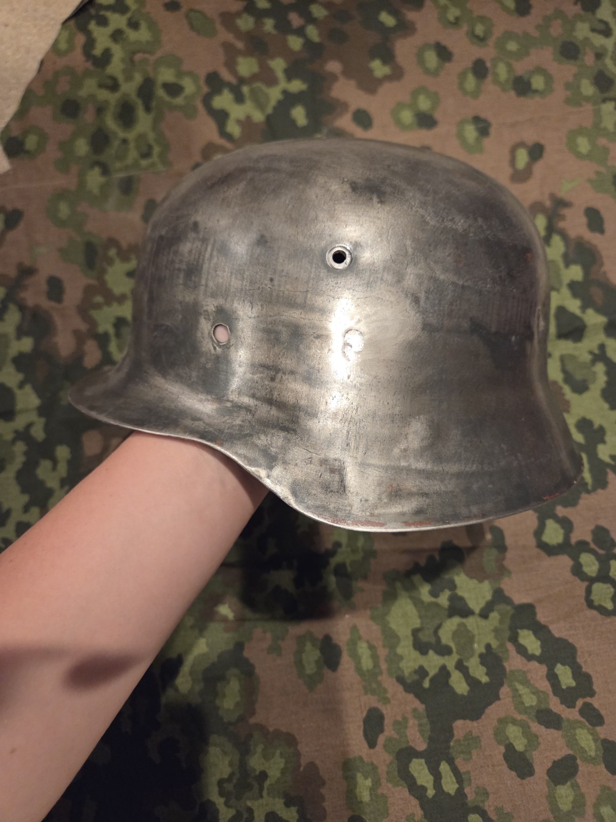 WW2 German Army M35 Style Helmet Shell Military Restoration Project Painted WW2 German Army M35 Style Helmet Shell Military Restoration Project Painted