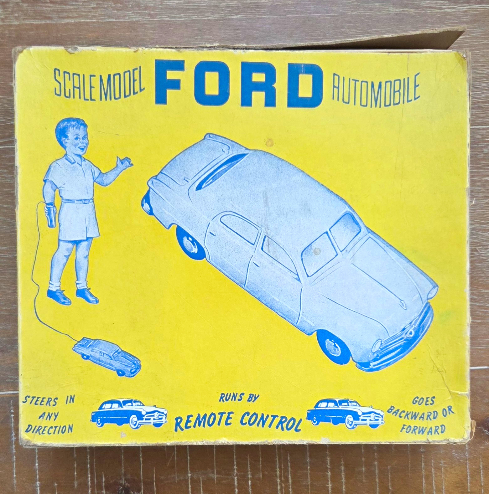 Vintage AMT 1950 Ford Remote Control Car Metallic Blue Original Box Vintage AMT 1950 Ford Remote Control Car Metallic Blue Original Box