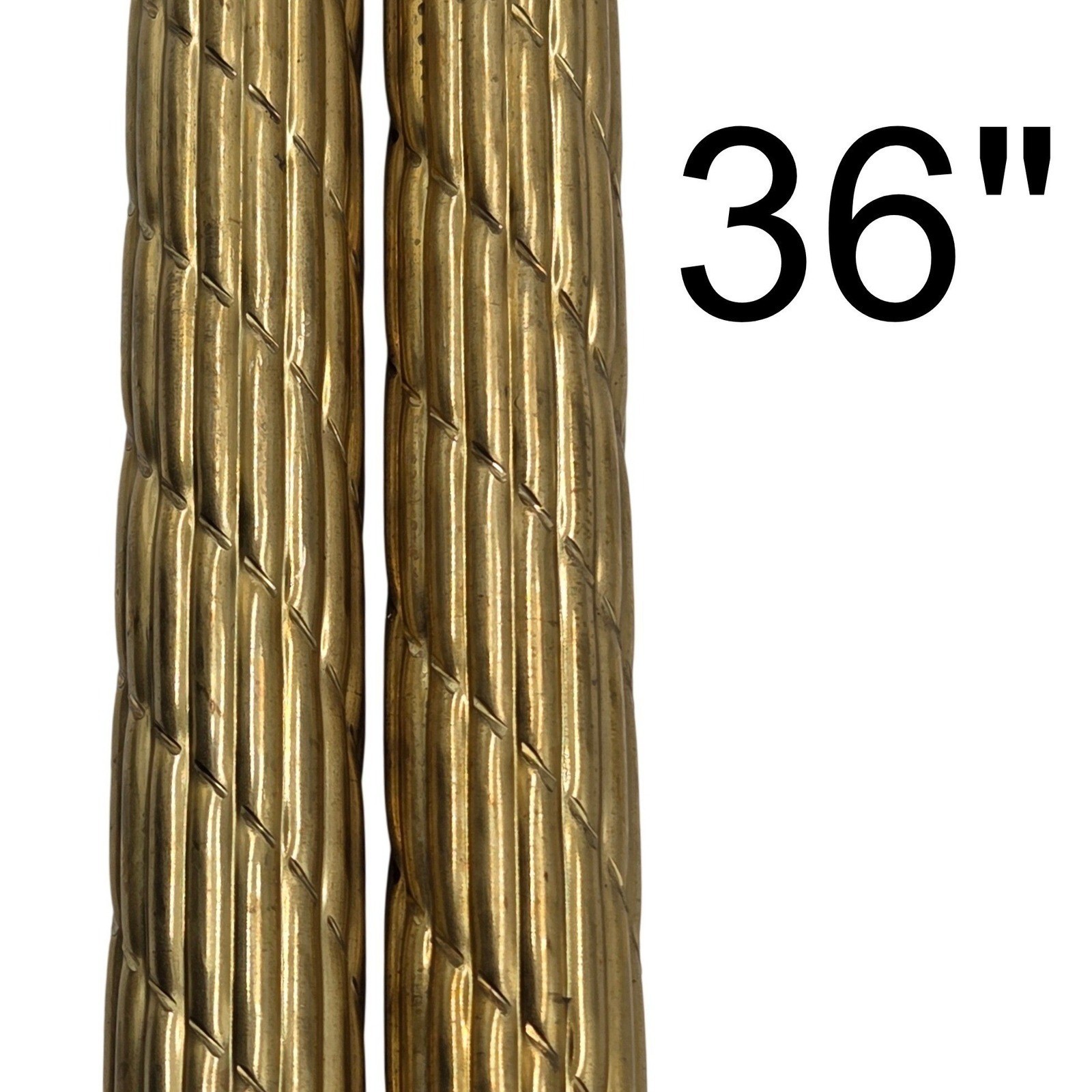 Reeded Twist Brass Tubing Pipe Pole Sleeve 36\ Reeded Twist Brass Tubing Pipe Pole Sleeve 36\