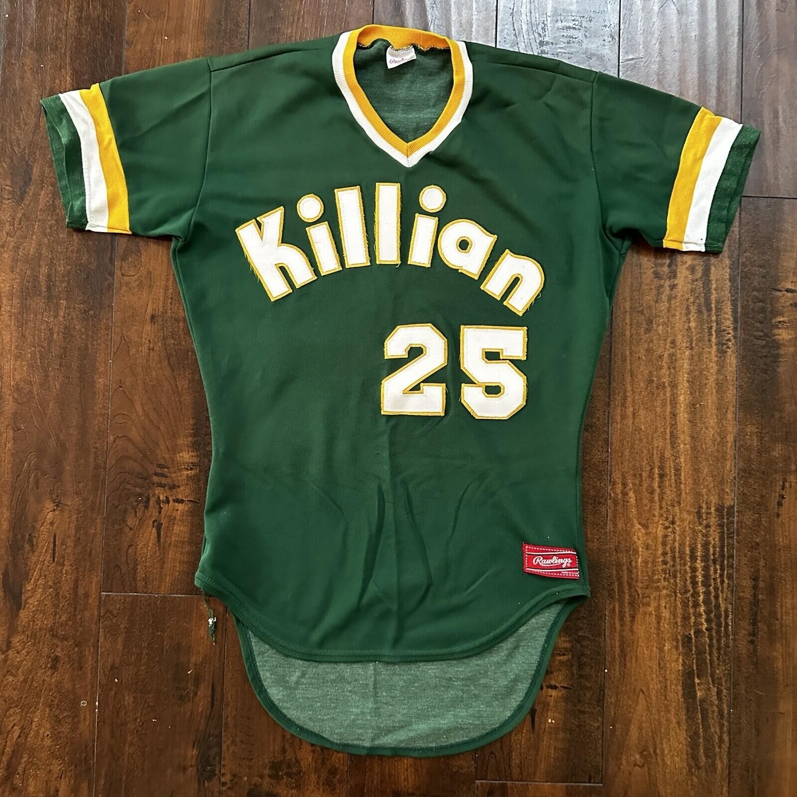 VTG USA Rawlings Green MLB Miami Oregon Baseball Jersey 38 1970s Killian 25 VTG USA Rawlings Green MLB Miami Oregon Baseball Jersey 38 1970s Killian 25