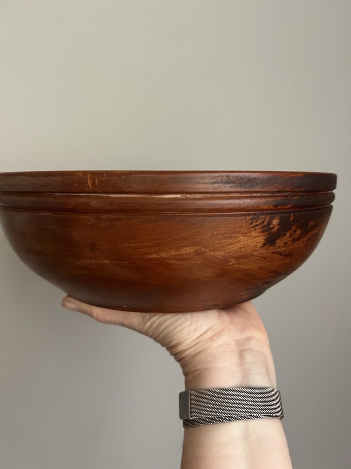 Vintage Hand-Turned Wood Bowl 10.5” Vintage Hand-Turned Wood Bowl 10.5”