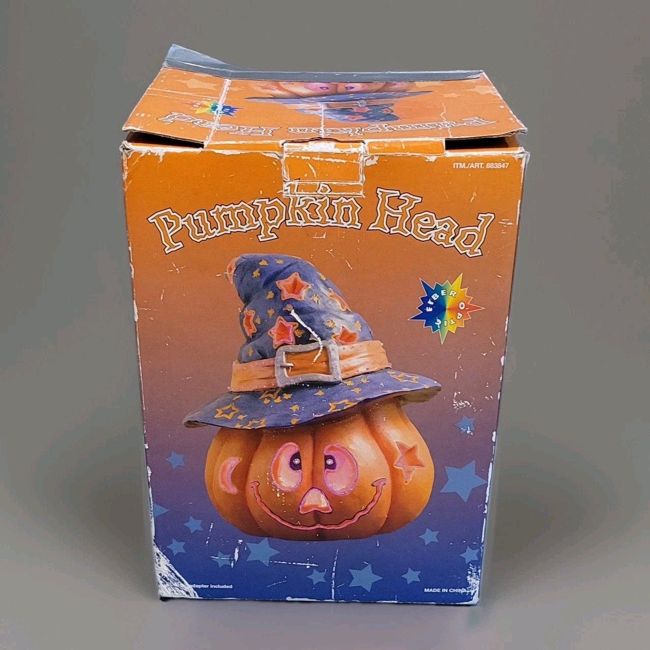 Vintage 2001 Costco Halloween Pumpkin Head Fiber Optic Light Wizard Hat w/ Box Vintage 2001 Costco Halloween Pumpkin Head Fiber Optic Light Wizard Hat w/ Box