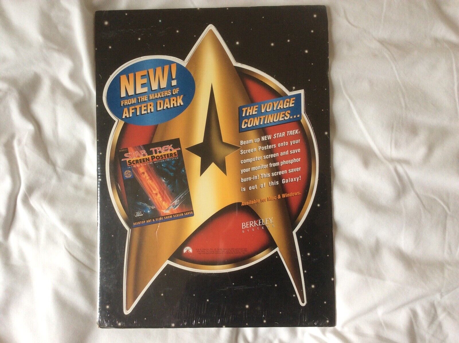 Vintage 1994  Advertisment Board For Star Trek Screen Saver Berkely Systems