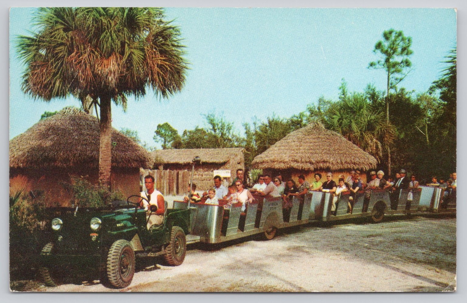 Vintage Africa USA Safari Train Vero Beach Florida Postcard 1968