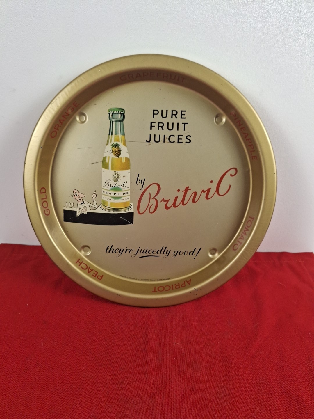 Vintage c.1960\'s Genuine Britvic \'Pure, Pure Fruit - \' Drinks Tray Vintage c.1960\'s Genuine Britvic \'Pure, Pure Fruit - \' Drinks Tray