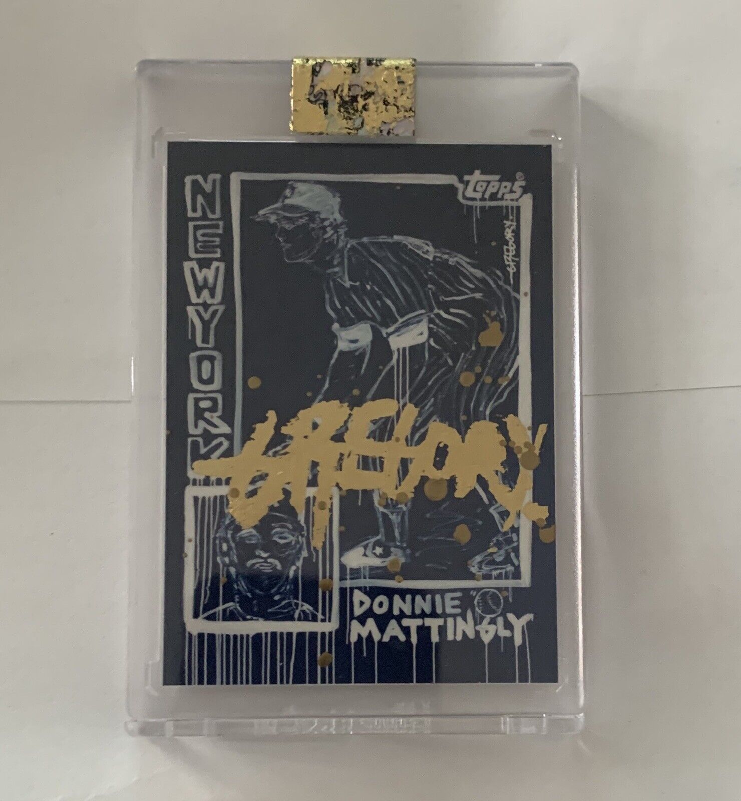 Topps Project 2020 Don Mattingly By Gregory Siff 18k Gold Leaf Artist Auto 1/1
