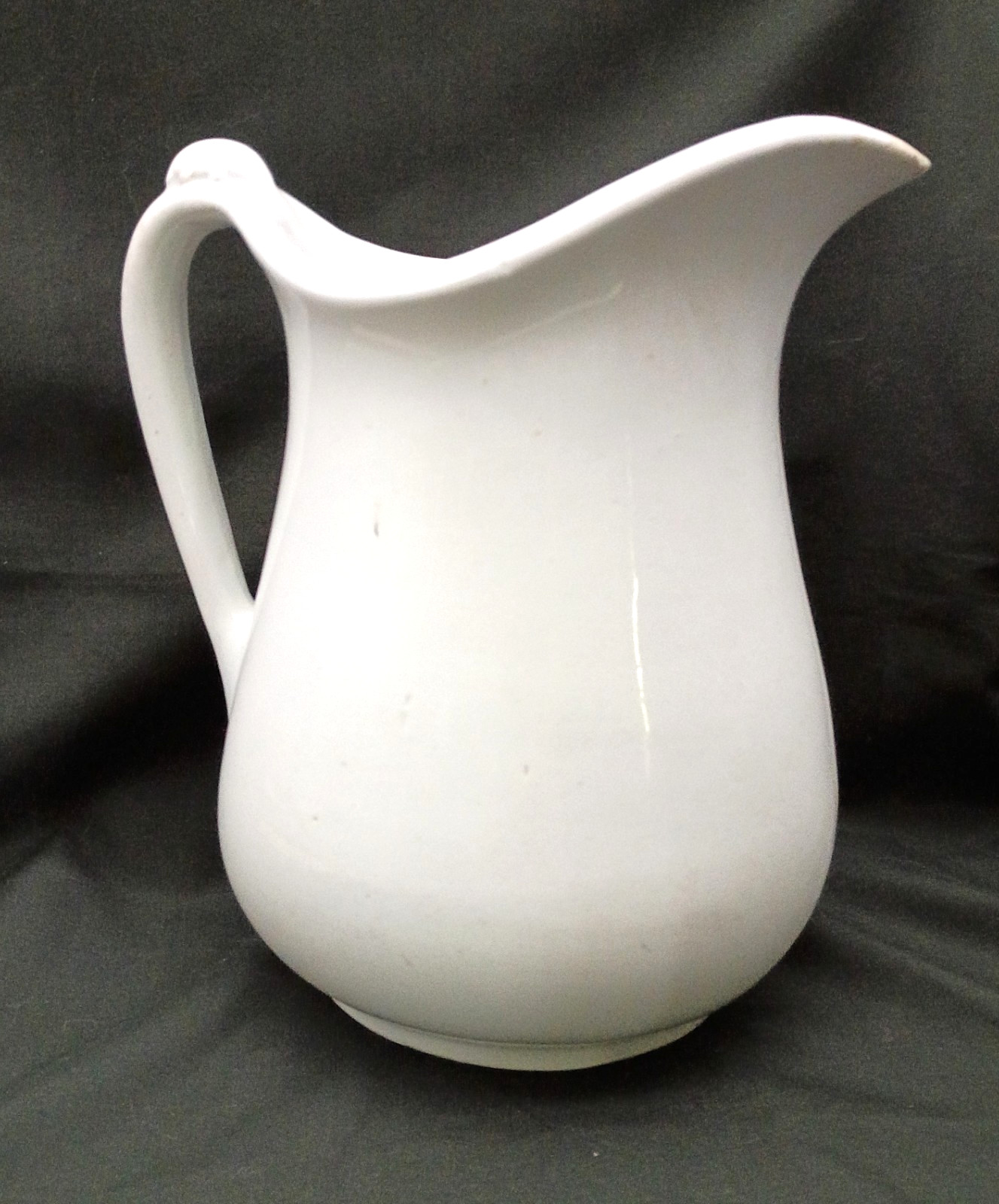 Antique White Ironstone Pitcher ~ Water Ewer ~ Crazing & Some Staining Antique White Ironstone Pitcher ~ Water Ewer ~ Crazing & Some Staining