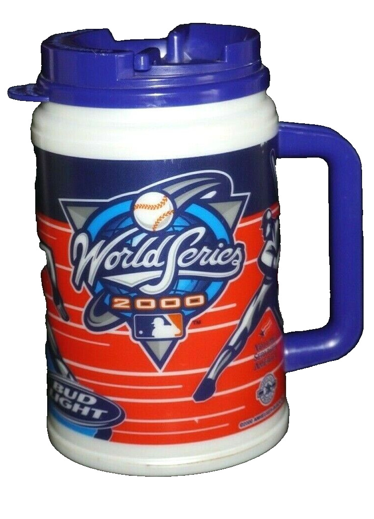 2000 WORLD SERIES YANKEES vs. METS plastic COLLECTIBLE beer mug ANHEUSER BUSCH