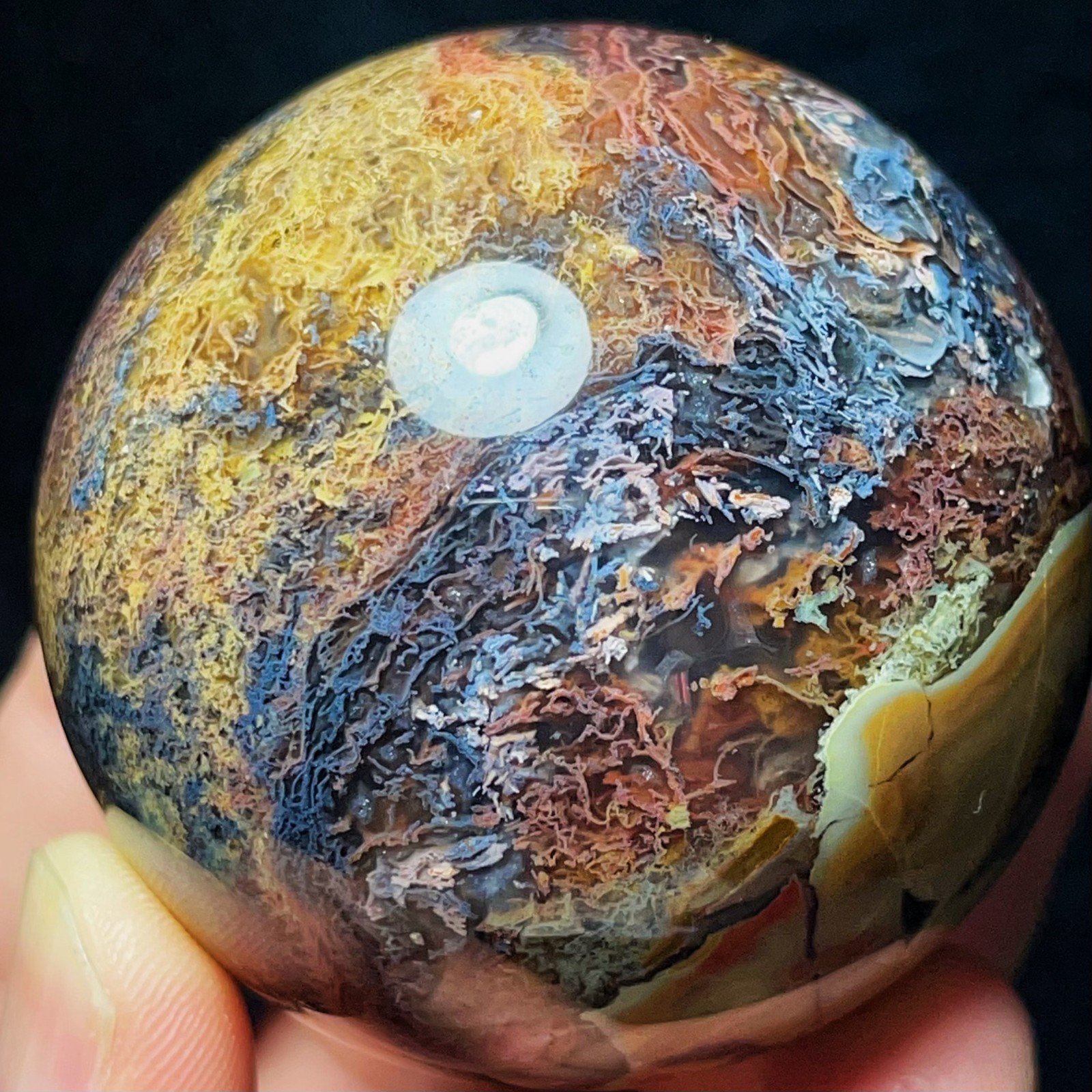 Rare 250G Natural Beautiful Colorful Moss Agate Sphere Healing Agate L8024 Rare 250G Natural Beautiful Colorful Moss Agate Sphere Healing Agate L8024