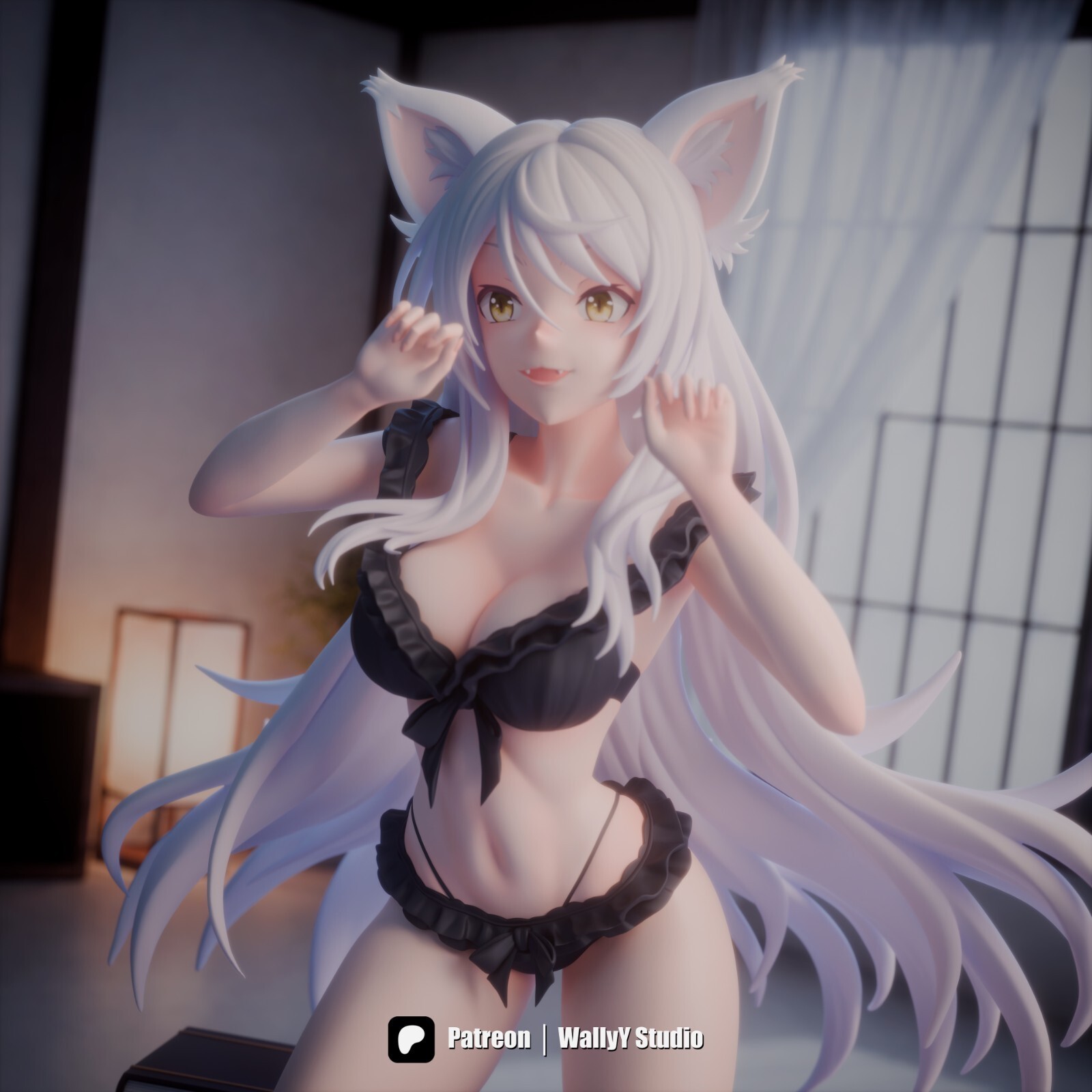 1:8 Black Hanekawa Monogatari Fan Art UNPAINTED Resin Garage Kit