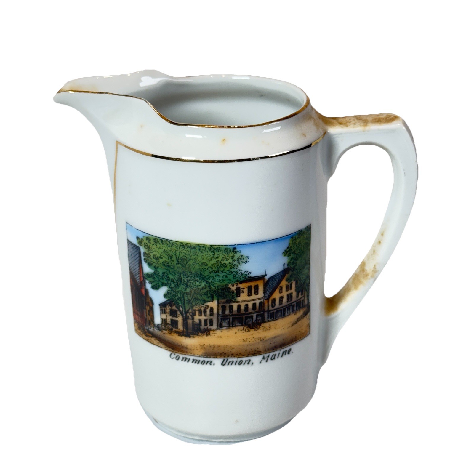 UNION, MAINE ME Antique COMMON Souvenir J.C. MOODY China Creamer UNION, MAINE ME Antique COMMON Souvenir J.C. MOODY China Creamer