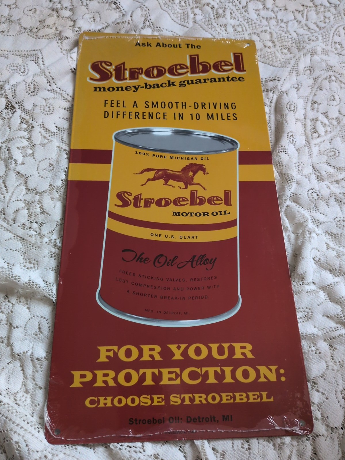 Stroebel motor oil TIN SIGN 9x18\ Stroebel motor oil TIN SIGN 9x18\