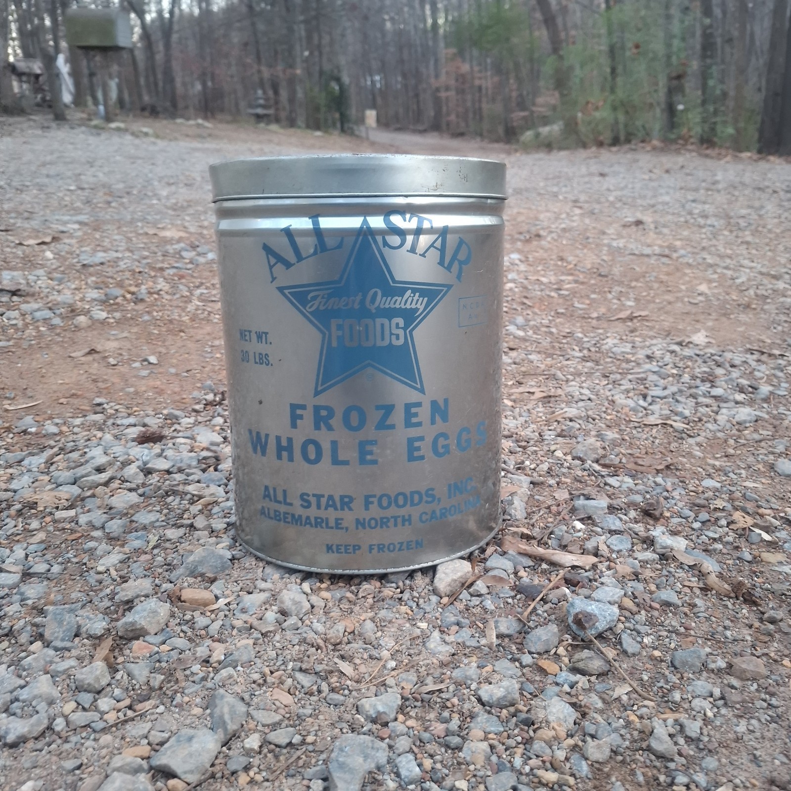 Rare Vintage All Star foods Albemarle nc Empty 30lb Metal Advertising Can Rare Vintage All Star foods Albemarle nc Empty 30lb Metal Advertising Can