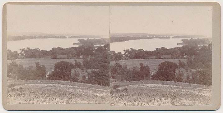 IOWA STEREOVIEW - Mississippi River at Buffalo - F Bald 1890s IOWA STEREOVIEW - Mississippi River at Buffalo - F Bald 1890s