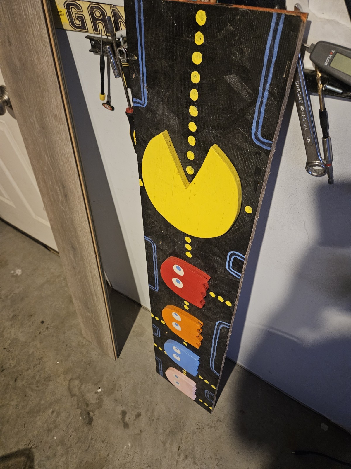 PAC MAN ARCADE GAME WOOD SIGNAGE COOL VINTAGE  ART CLASSIC