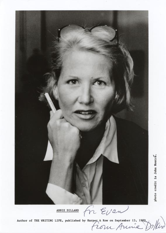 ANNIE DILLARD - AUTOGRAPHED INSCRIBED PHOTOGRAPH