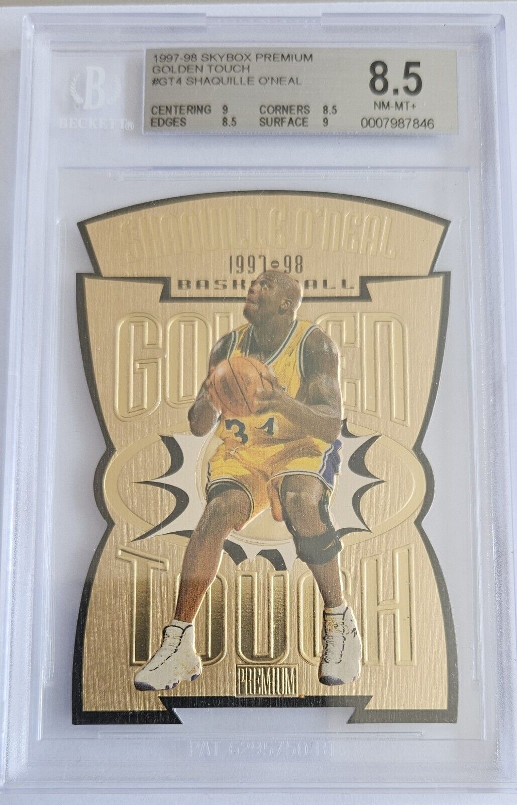 1997-98 Skybox Premium Golden Touch #GT4 - BGS 8.5 - O\'NEAL Shaquille