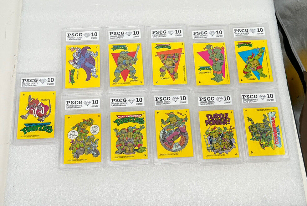1989 Topps TMNT 11 CARD SET Mutant Ninja Turtles Sticker PSCG 10 MINT GRADED