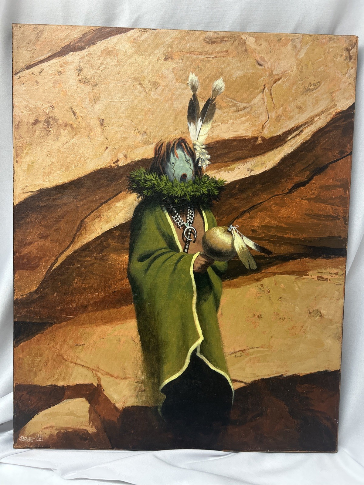 Allen Bahe Navajo Ceremonial Dancer Acrylic Painting Allen Bahe Navajo Ceremonial Dancer Acrylic Painting