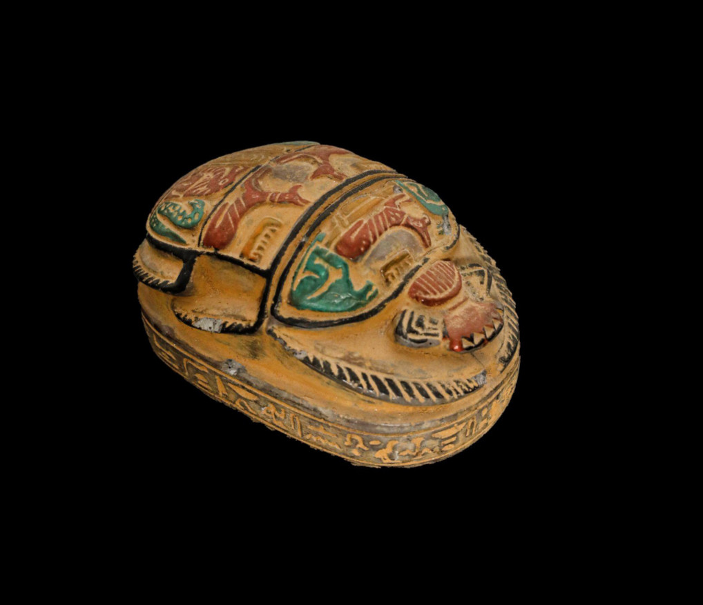 Ancient Egyptian Scarab Anubis Protective Symbols Hieroglyphic Artifact BC