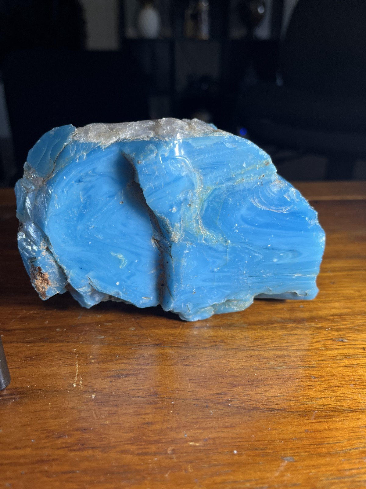 Blue Slag Glass Milky Jewelry Grade Specimen 1.5 lb. Raw Natural High Quality Blue Slag Glass Milky Jewelry Grade Specimen 1.5 lb. Raw Natural High Quality