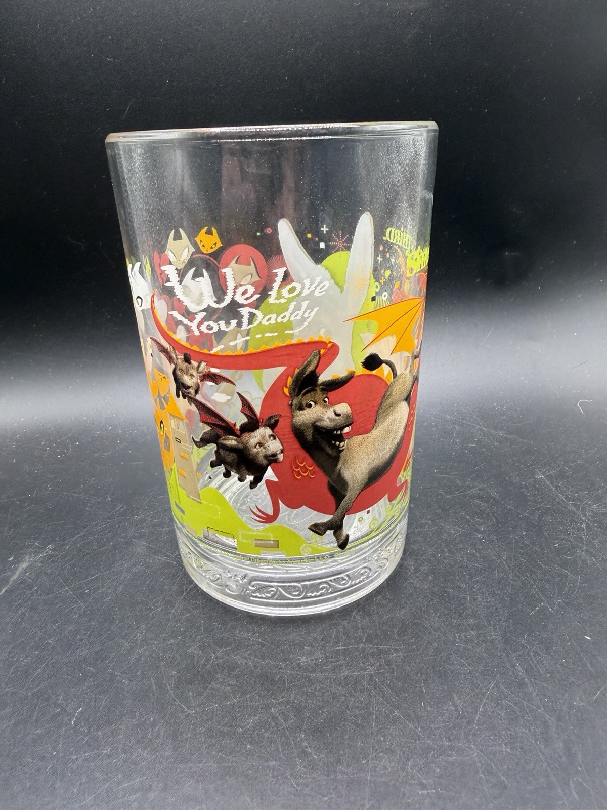 McDonalds Shrek the Third Glass Donkey & Puss In Boots Dreamworks Collectors Cup
