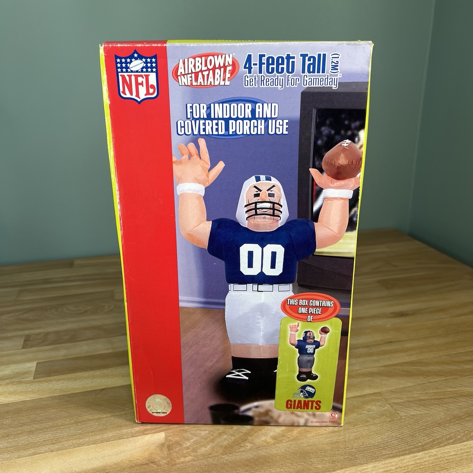 GEMMY 2004 NY New York Giants 4 Feet Airblown Inflatable Football NFL Player NEW GEMMY 2004 NY New York Giants 4 Feet Airblown Inflatable Football NFL Player NEW