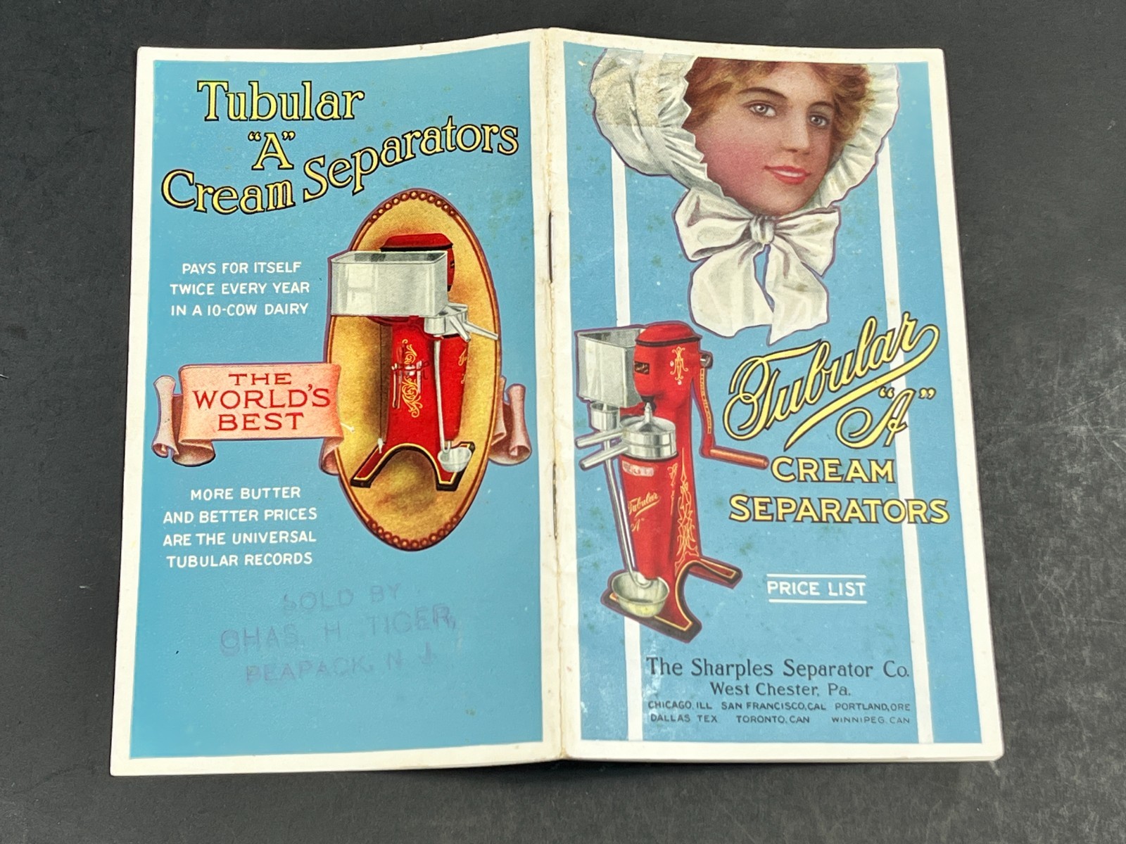 Antique 1912 Sharples Tubular Cream Separator Dairy Advertising Brochure Catalog