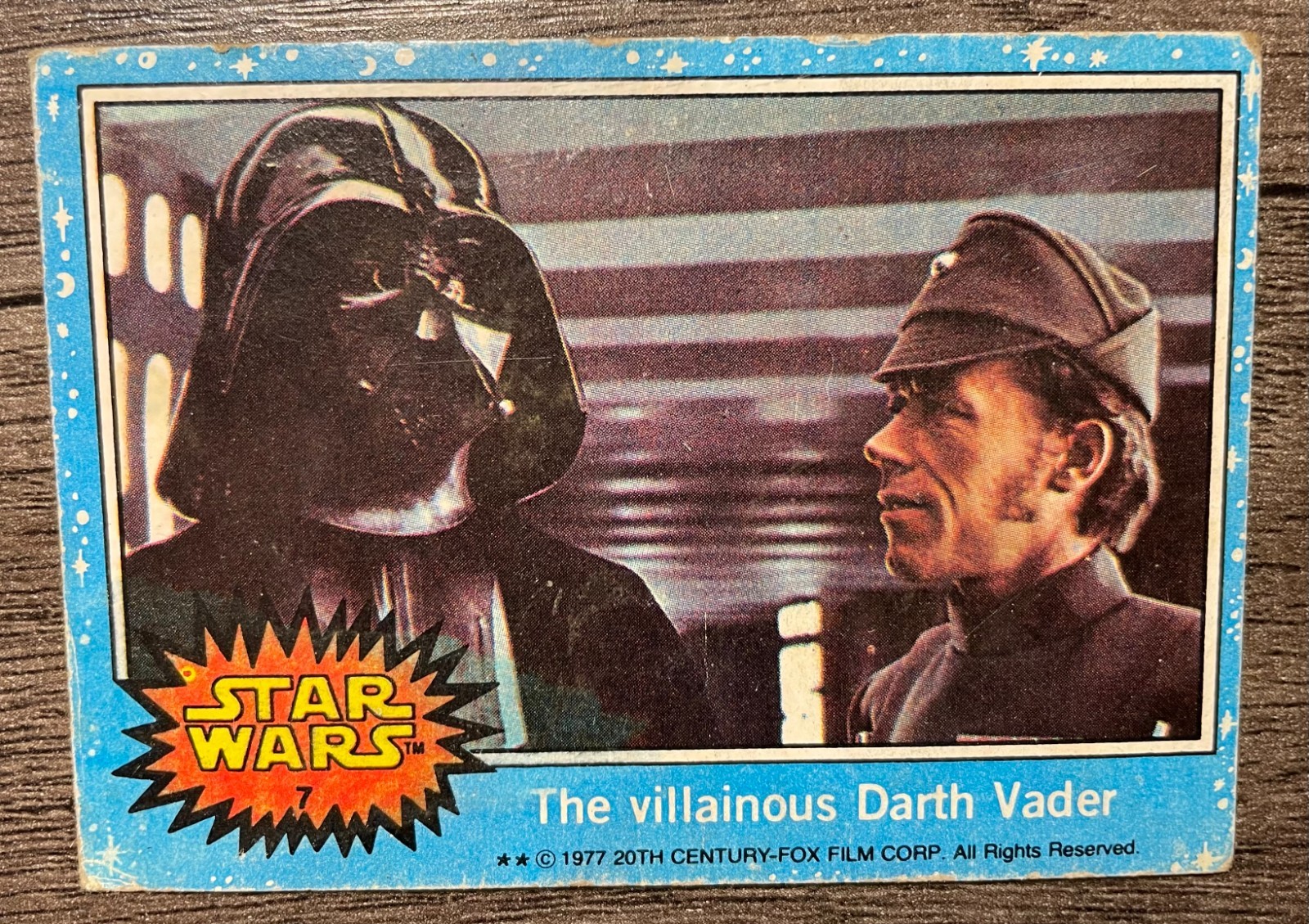 1977 Topps Star Wars #7 The Villainous Darth Vader Rookie Card RC Vintage