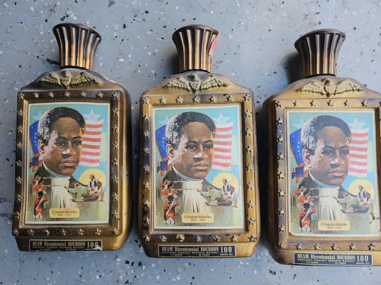 Crispus Attucks Revolutionary Casulty show Muskets Decanters Empty Crispus Attucks Revolutionary Casulty show Muskets Decanters Empty