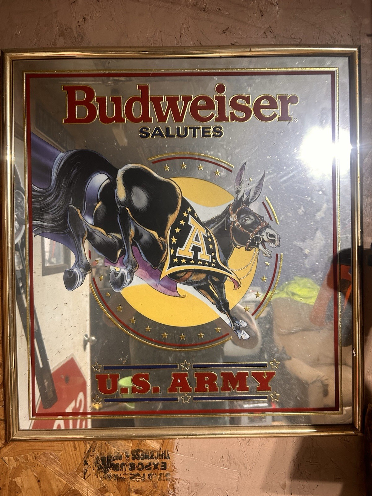 Vintage 1992 Anheuser-Busch Budweiser Salutes U.S Army Mirror USA 23.5 x 21.5 Vintage 1992 Anheuser-Busch Budweiser Salutes U.S Army Mirror USA 23.5 x 21.5
