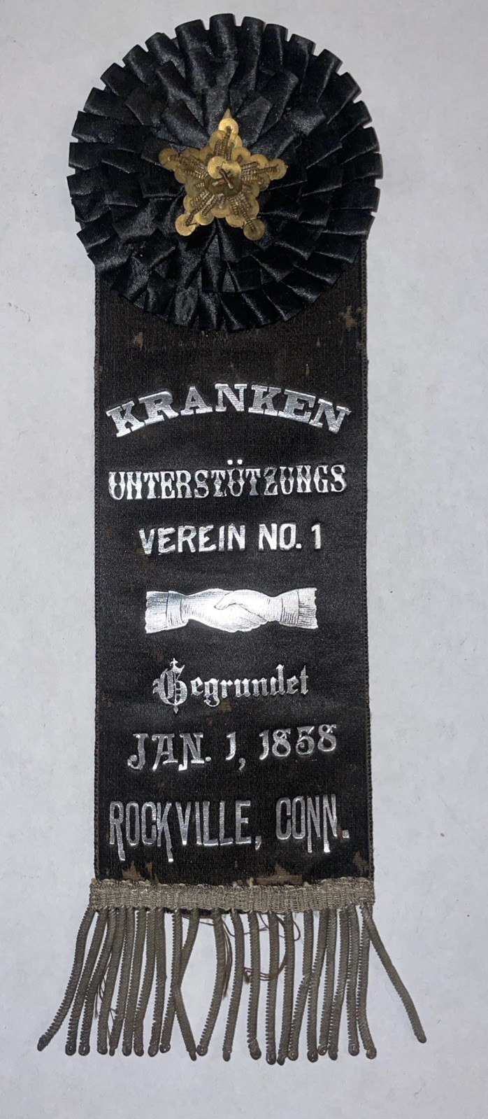 Vintage 1858 First Place Badge Ribbon Rockville Connecticut Beautiful Condition Vintage 1858 First Place Badge Ribbon Rockville Connecticut Beautiful Condition