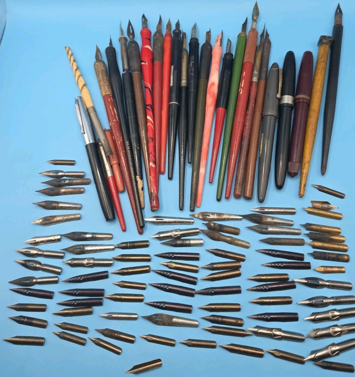 Vintage Fountain Pen & Nibs Lot Sheaffer Wsterbrook Wearever Skater Platinum Vintage Fountain Pen & Nibs Lot Sheaffer Wsterbrook Wearever Skater Platinum