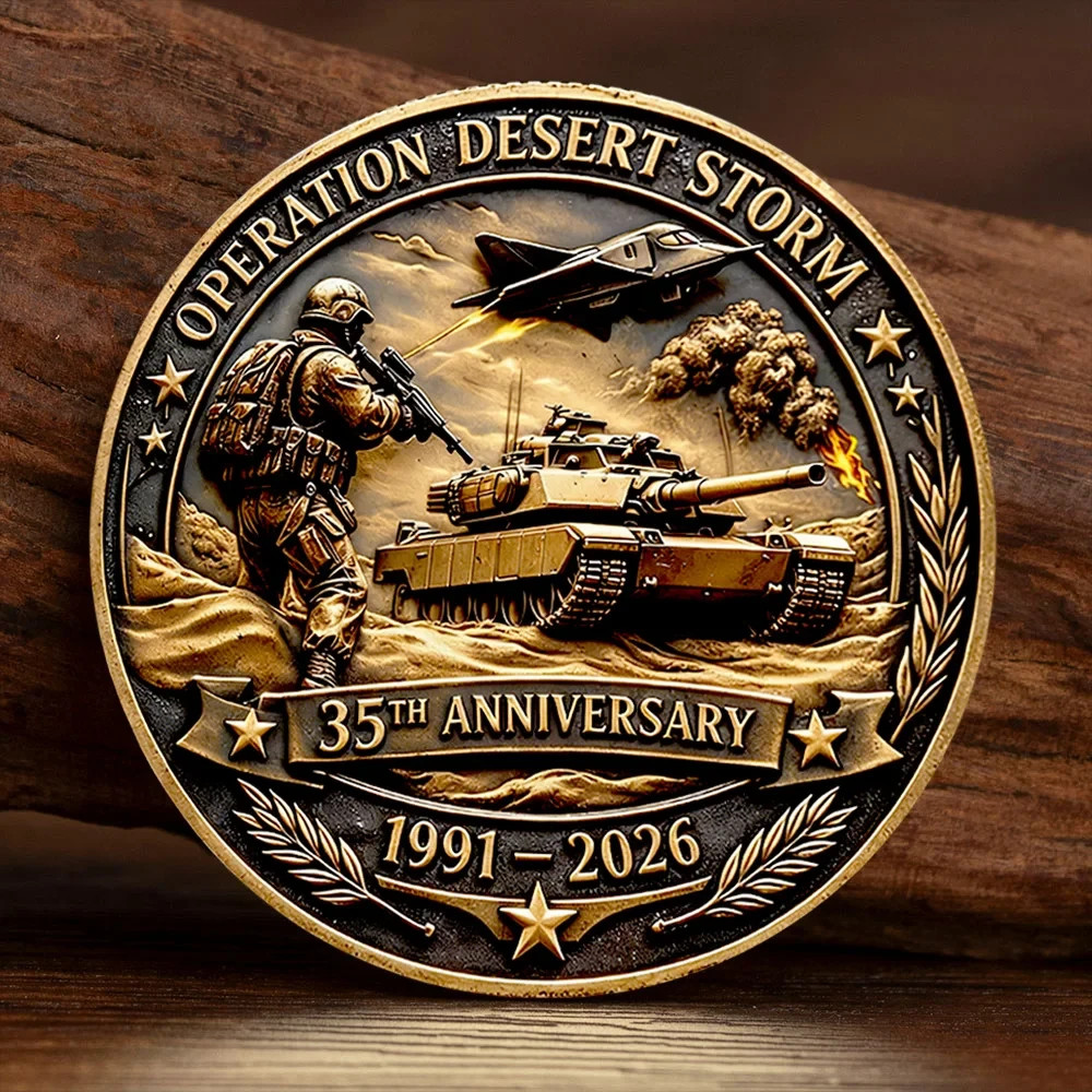 Operation Desert Storm 35th Anniversary 1991-2026 Veteran Challenge Coin Gift Operation Desert Storm 35th Anniversary 1991-2026 Veteran Challenge Coin Gift