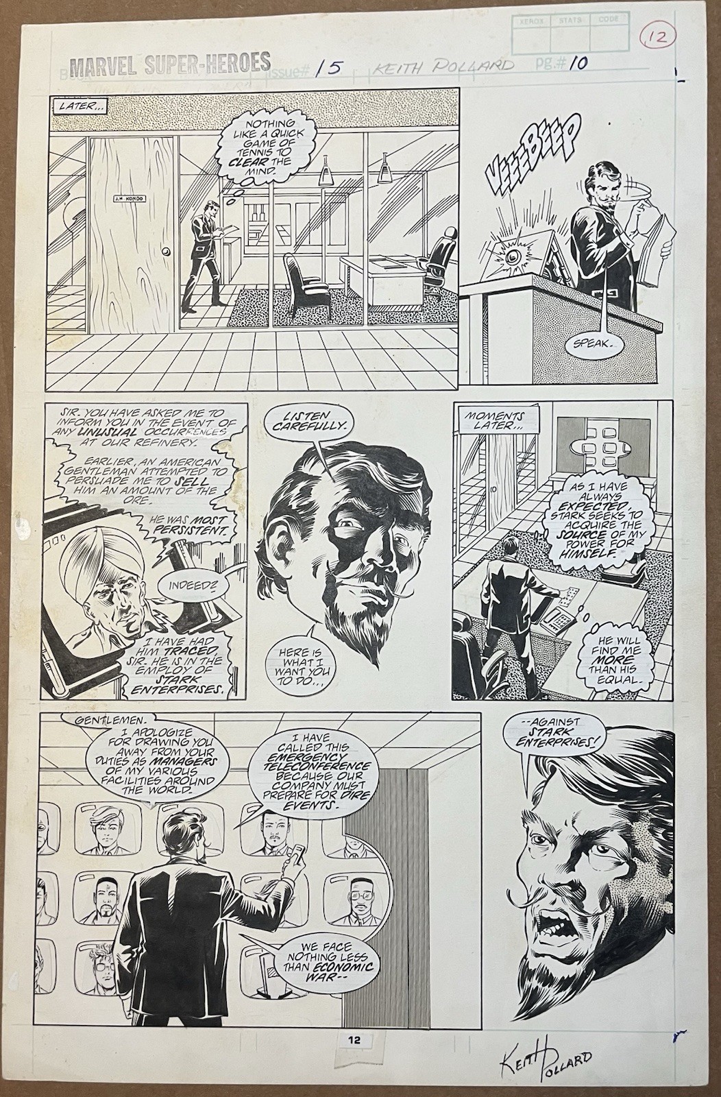 Original Comic Book Art Keith Pollard Marvel Super Heroes Iss15 Pg10 NM Signed Original Comic Book Art Keith Pollard Marvel Super Heroes Iss15 Pg10 NM Signed