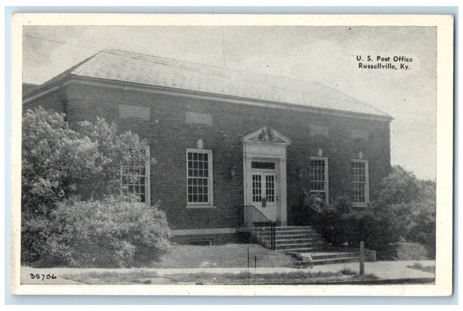 c1940 US Post Office Exterior Building Russellville Kentucky KY Vintage Postcard