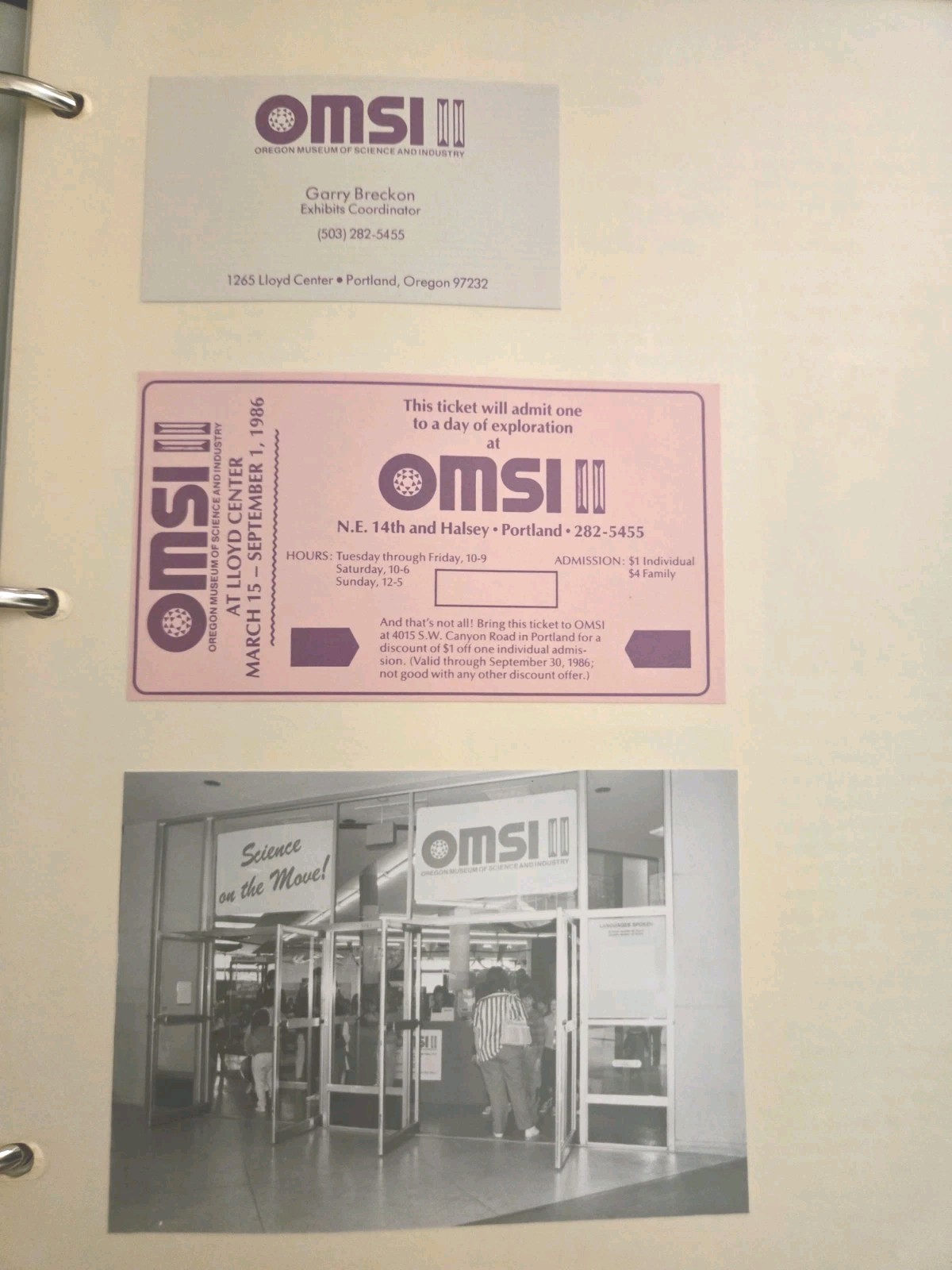 Vtg 1986 OMSI Museum Exhibit Master Archive Binder & Slides - Early Computer...