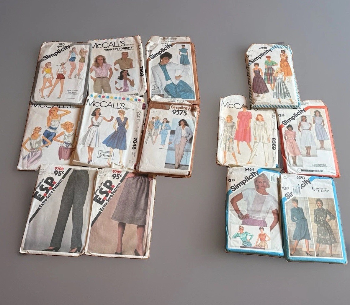 Vintage 1980s Lot Of 13 Uncut/Cut Simplicity & McCall\'s Women\'s Sewing Patterns Vintage 1980s Lot Of 13 Uncut/Cut Simplicity & McCall\'s Women\'s Sewing Patterns