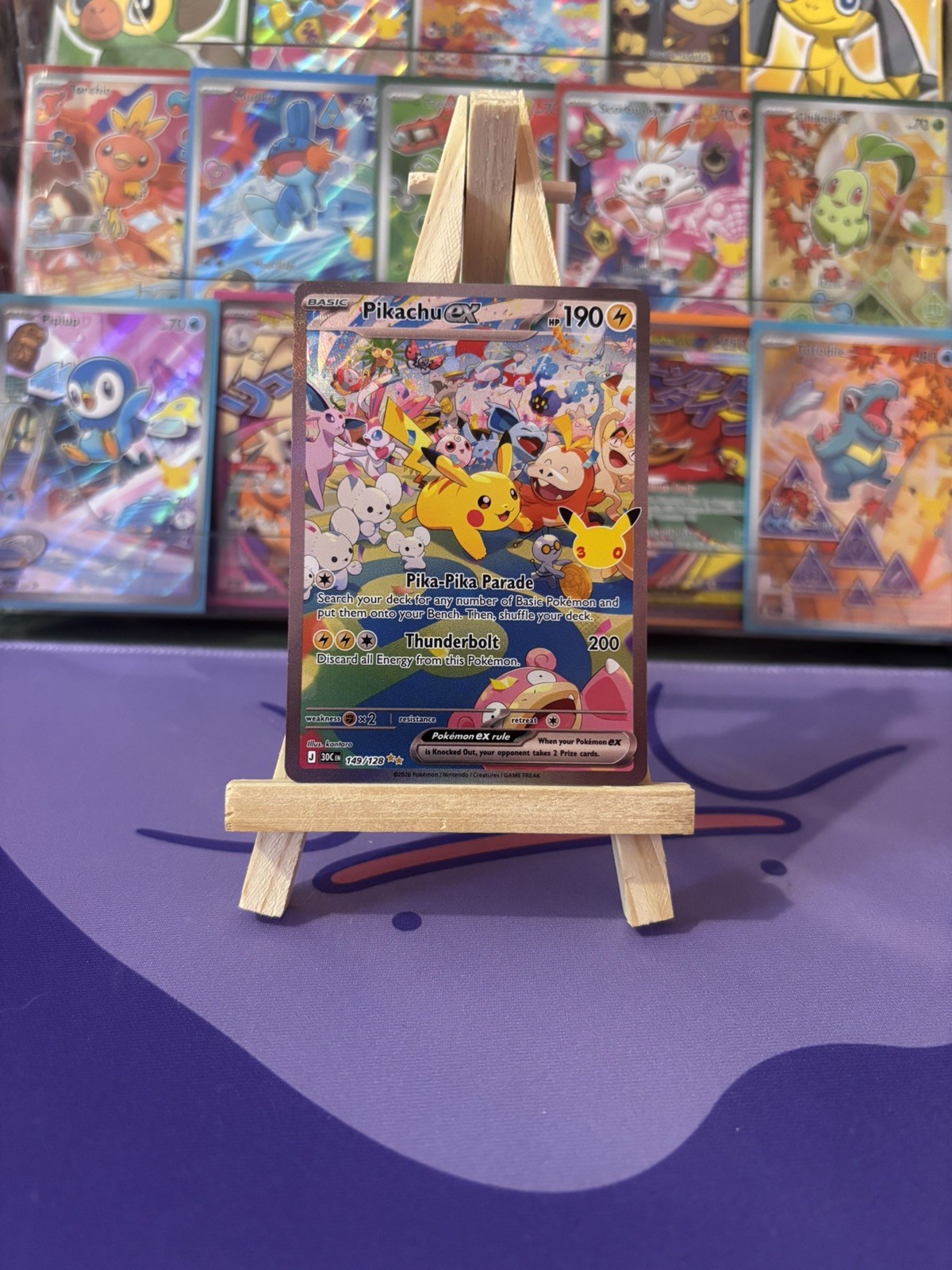 Pokémon TCG Pikachu ex 149/128 - 30th Anniversary Special Illustration Rare Pokémon TCG Pikachu ex 149/128 - 30th Anniversary Special Illustration Rare