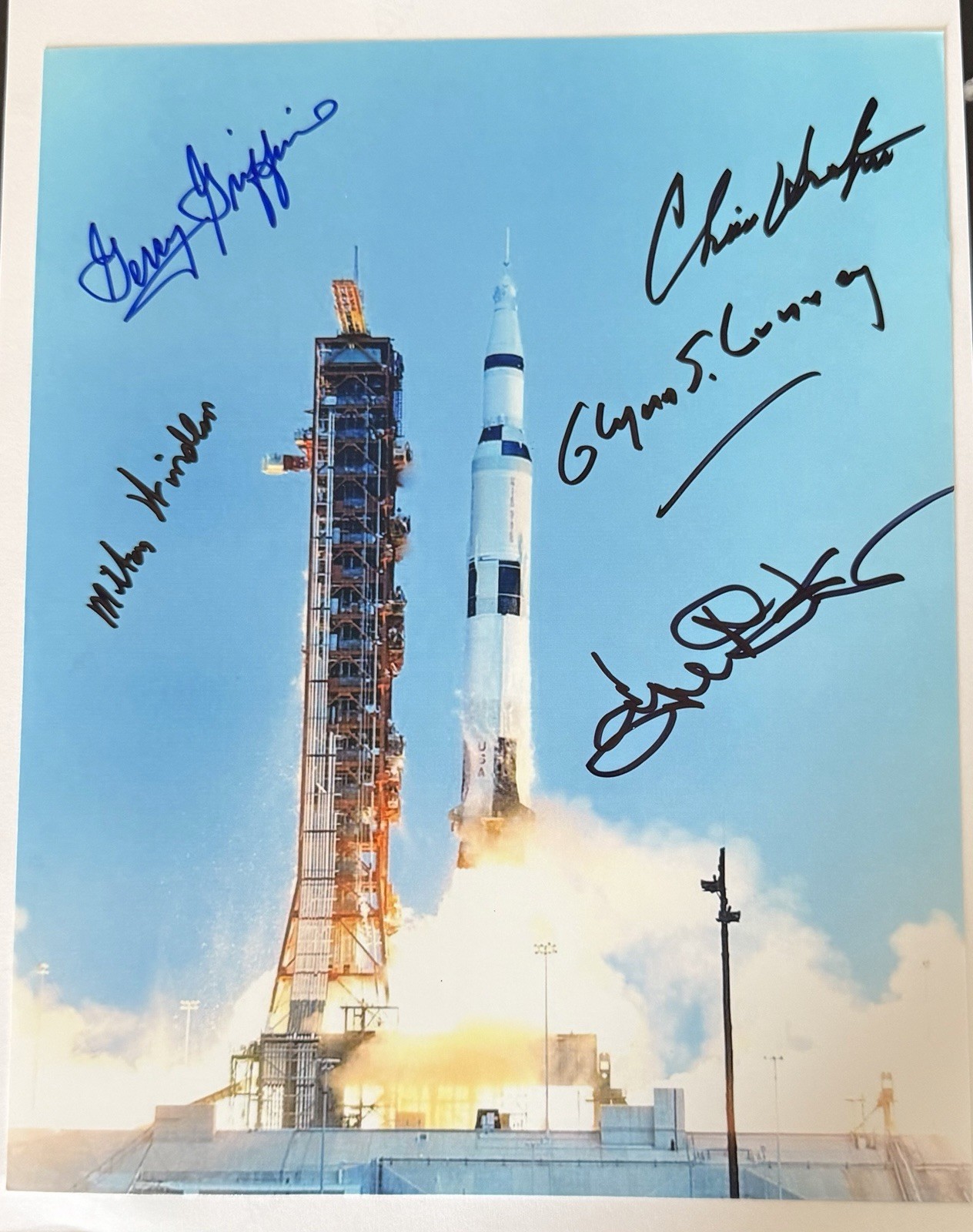 Apollo 11 Support Crew 8x10 Photo Signed - NASA Space Launch - PSA/DNA LOA